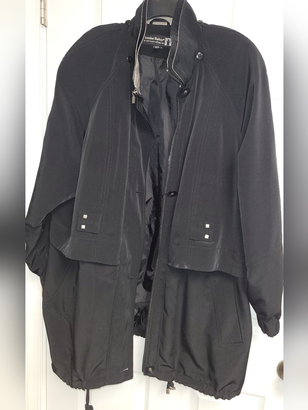 London Harbor Black Utility Jacket with Stud Accent